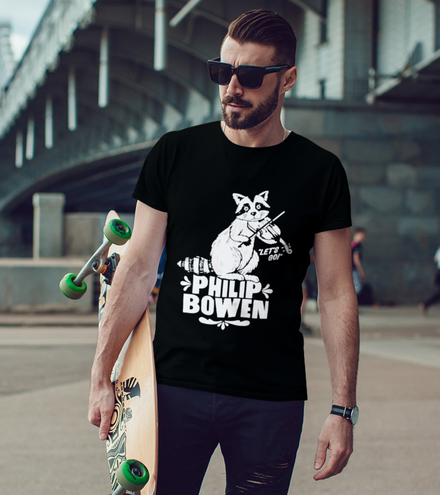 Philip Bowen Raccoon Playing Violin Let's Go T-Shirt
