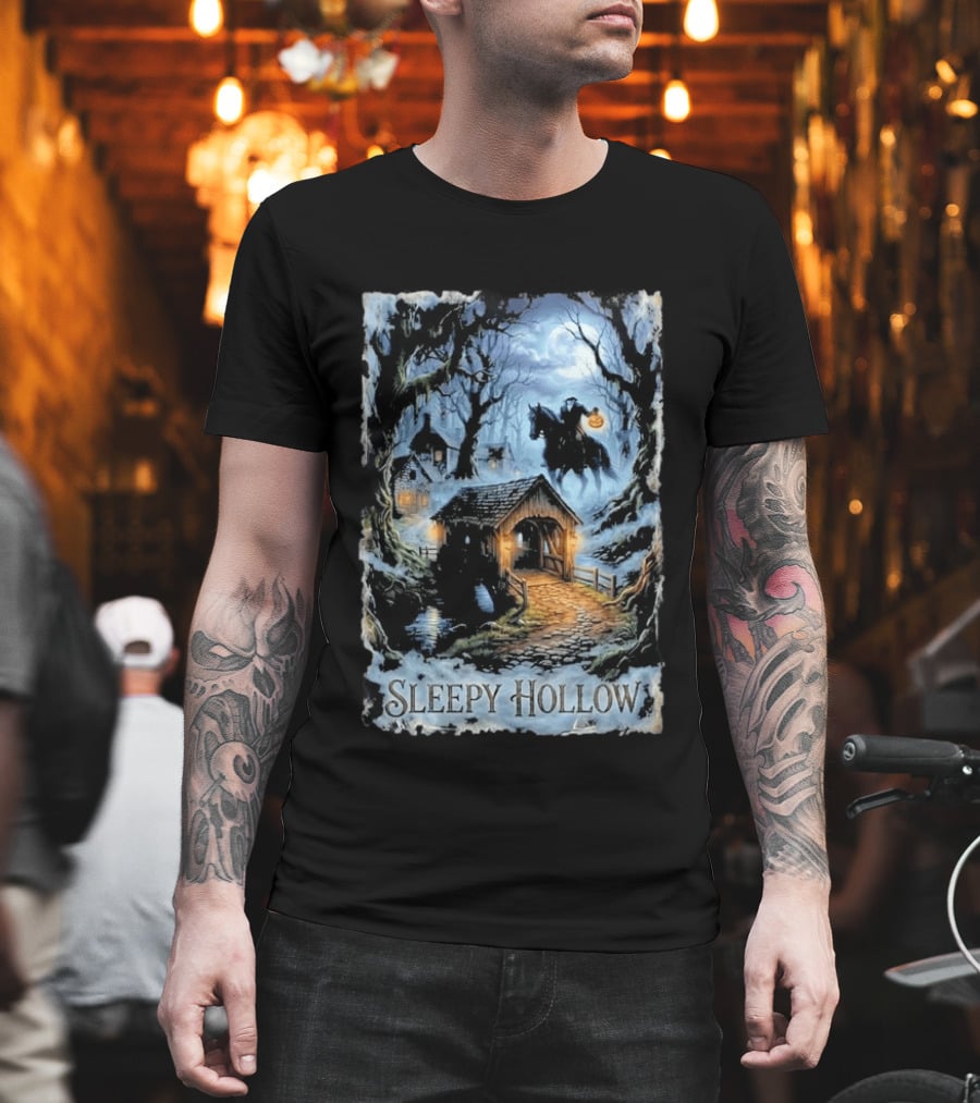 Sleepy Hollow Halloween Headless Horseman Bridge Scene Jack & Jones T-Shirt