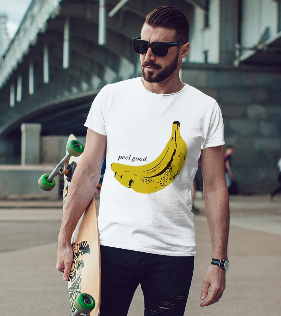Peel Good Banana Fruit Minimalist Yellow T-Shirt