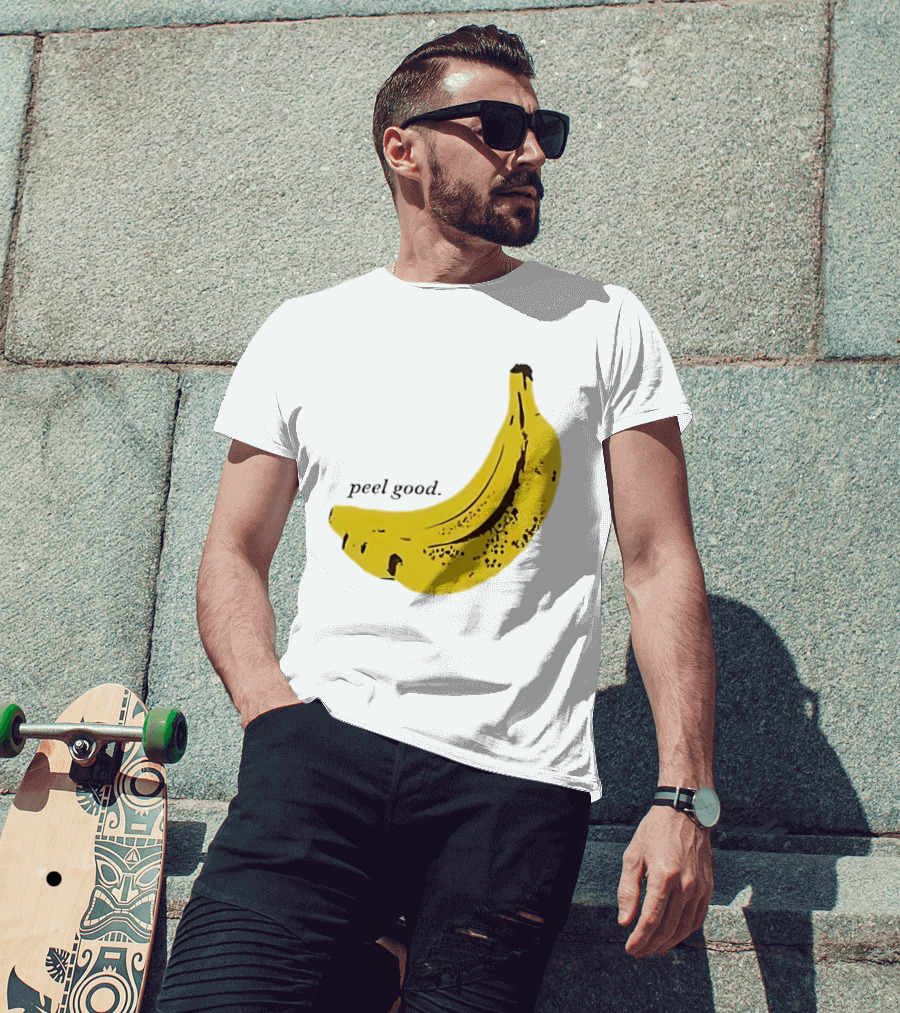 Peel Good Banana Fruit Minimalist Yellow T-Shirt