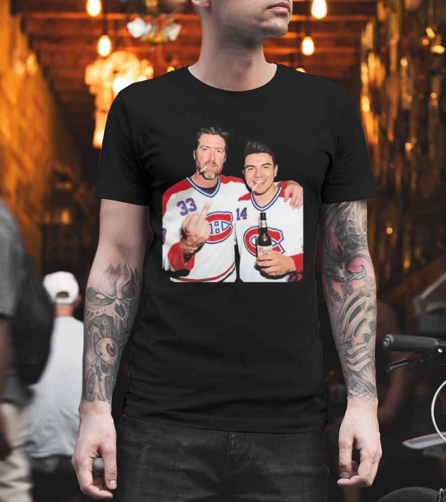 Patrick Roy Nick Suzuki Coors Montreal Canadiens Middle Finger Smoking T-Shirt
