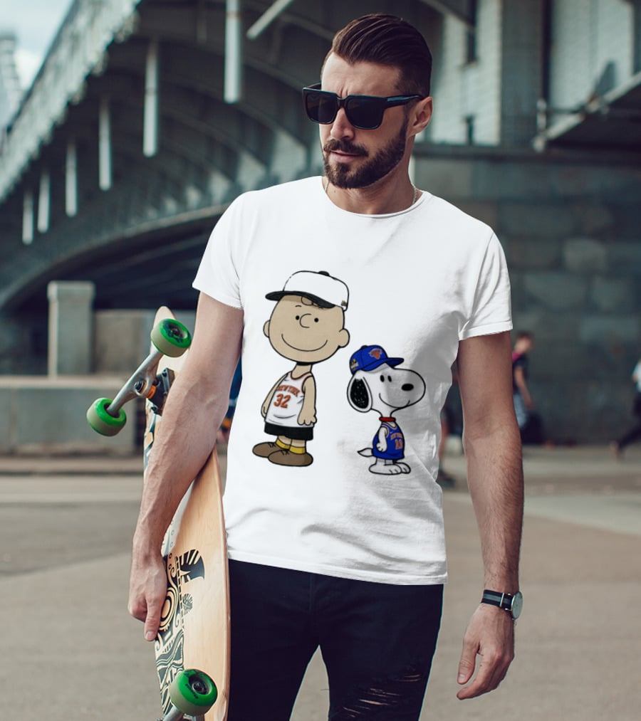 Charlie Brown Snoopy New York Knicks NBA 2026 Basketball Fans T-Shirt