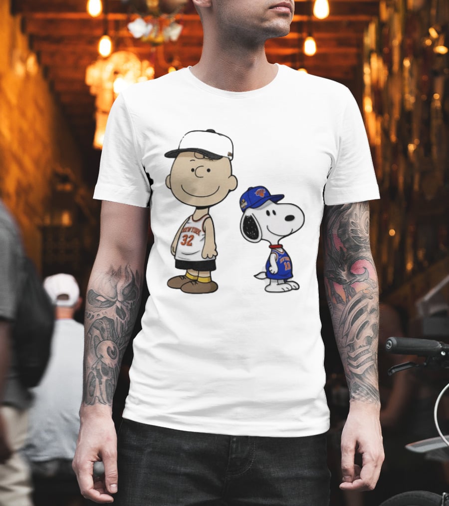 Charlie Brown Snoopy New York Knicks NBA 2026 Basketball Fans T-Shirt