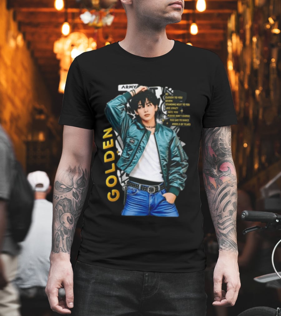 Jungkook Seven Golden Army Bomber Jacket Fashion Trend T-Shirt