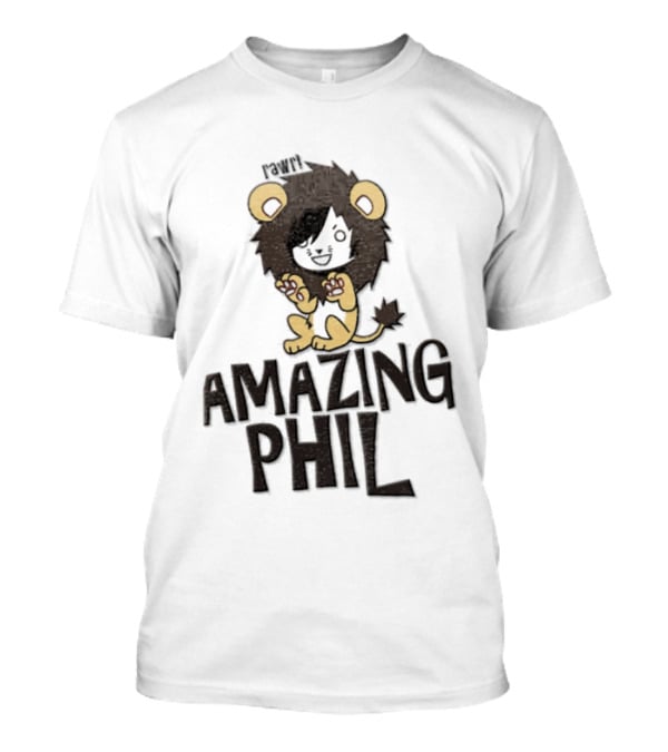 Amazing Phil Phil Rawr Cartoon Boy Wearing Lion T-Shirt