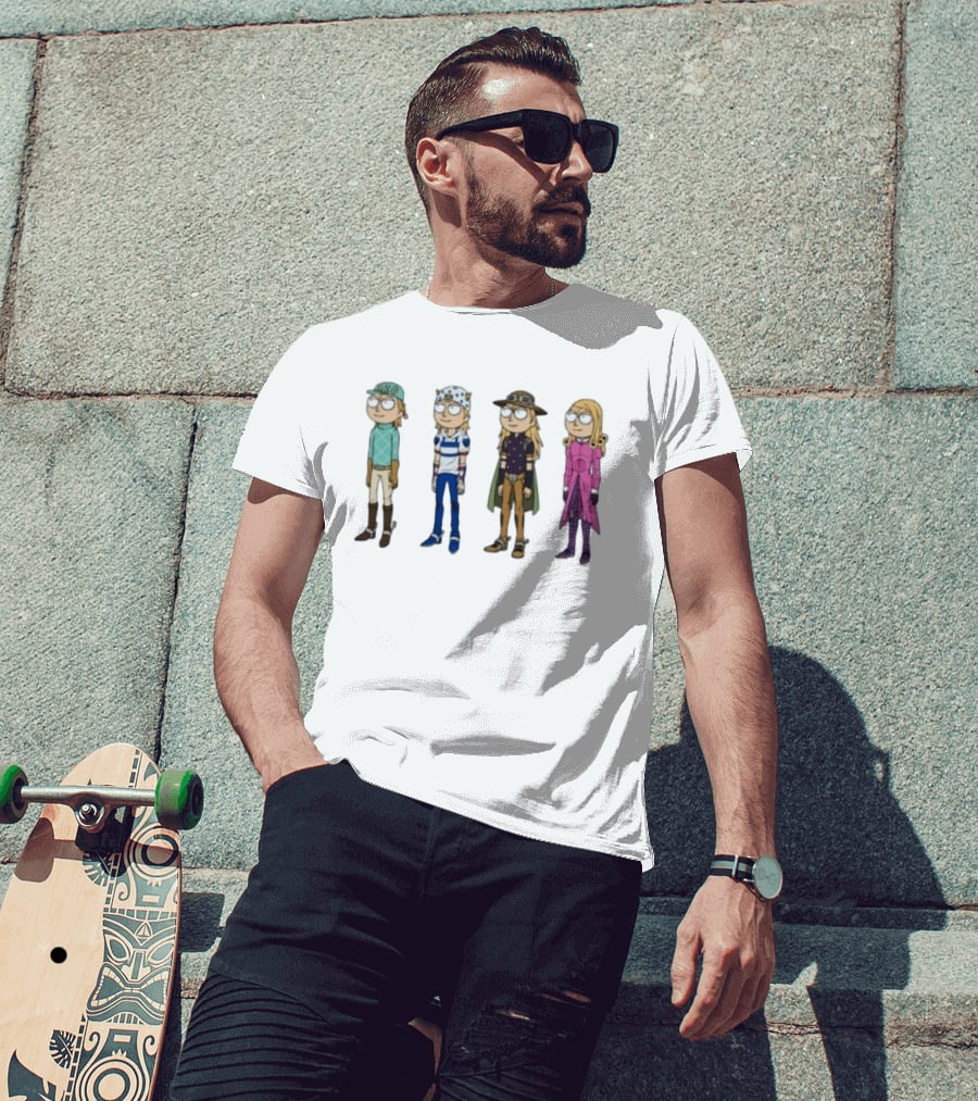 Rick And Morty JoJo's Bizarre Adventure Crossover Characters Fan T-Shirt