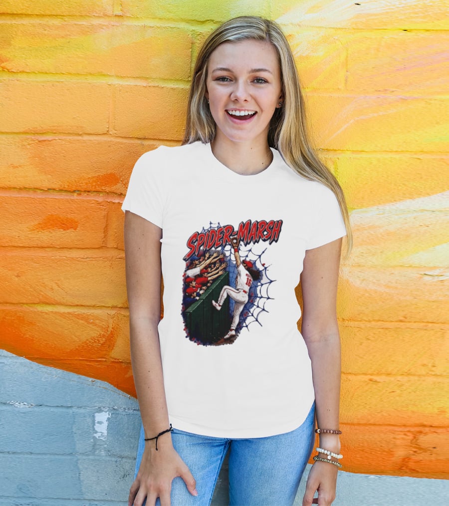 Spider Marsh Brandon Marsh Philadelphia Phillies Baseball Catch Action T-Shirt