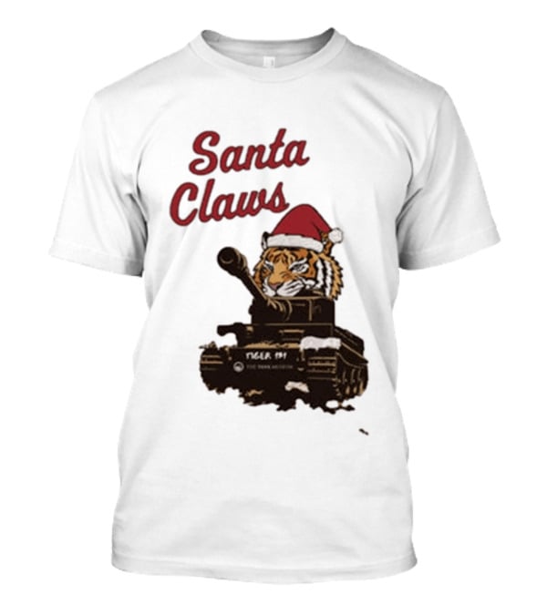 Santa Claws Tiger 131 Tank Museum Christmas T-Shirt