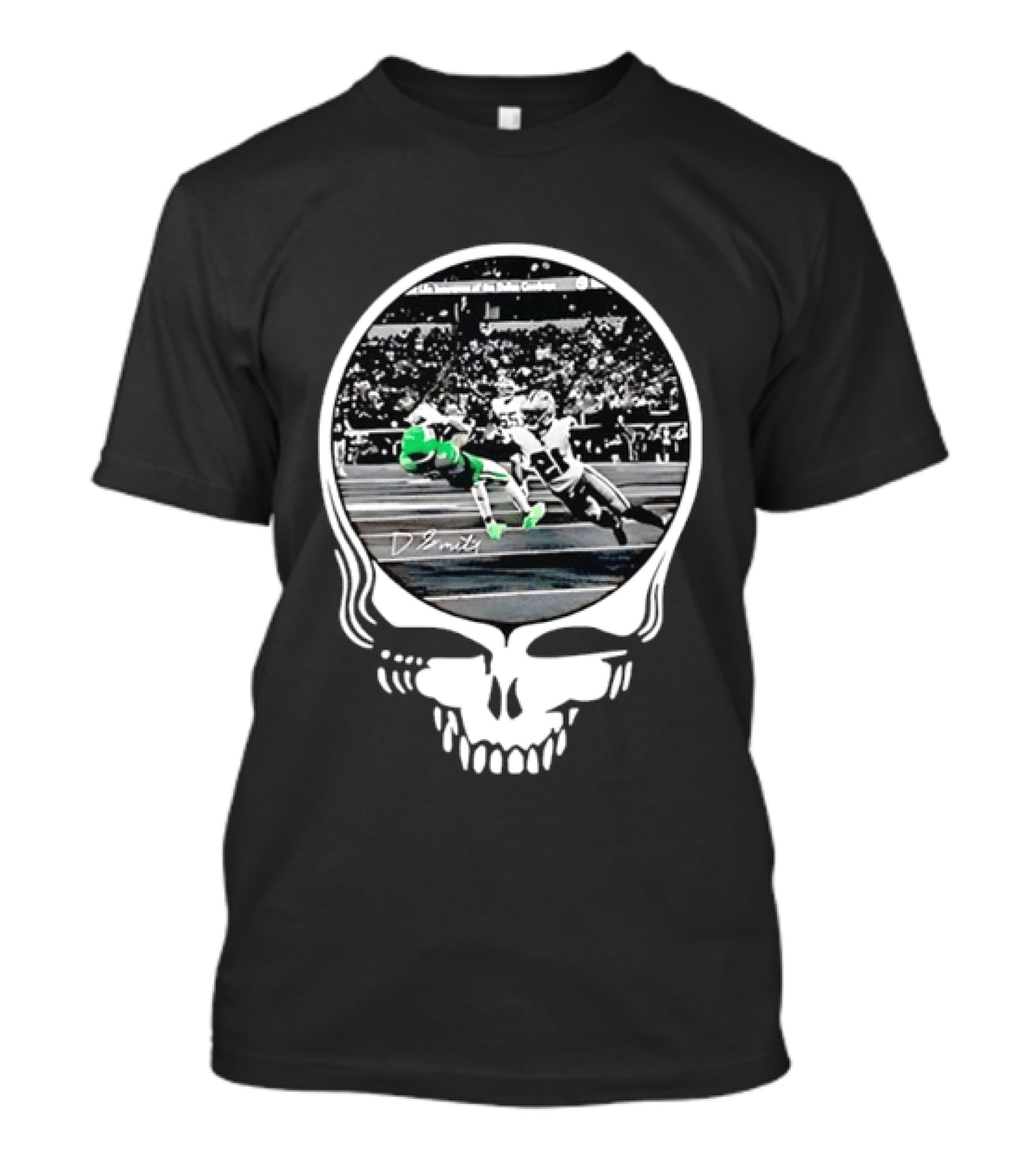 DeVonta Smith Philadelphia Eagles Football Action Skull T-Shirt