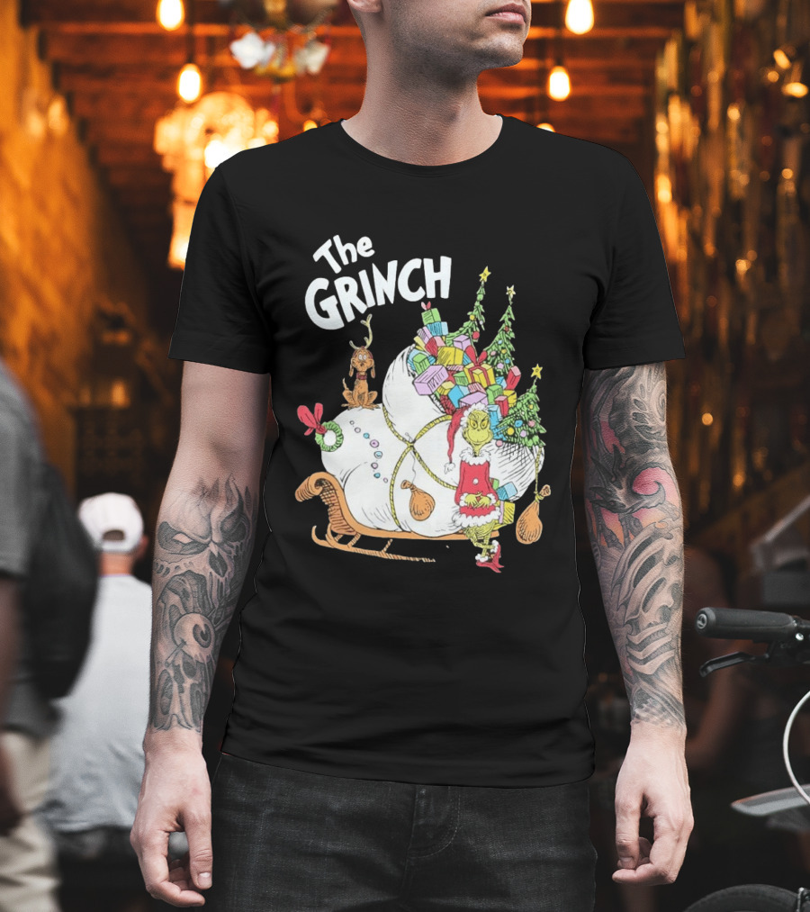 The Grinch Christmas Sleigh With Max And Presents T-Shirt