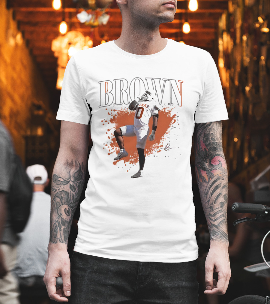 Jahleel Brown Texas Longhorns Number 0 Football Player T-Shirt