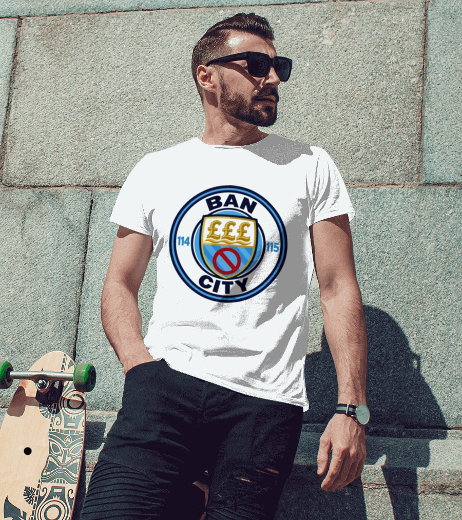 Ban City 114 115 Football Club Premier League Logo Pound Symbol Circle T-Shirt