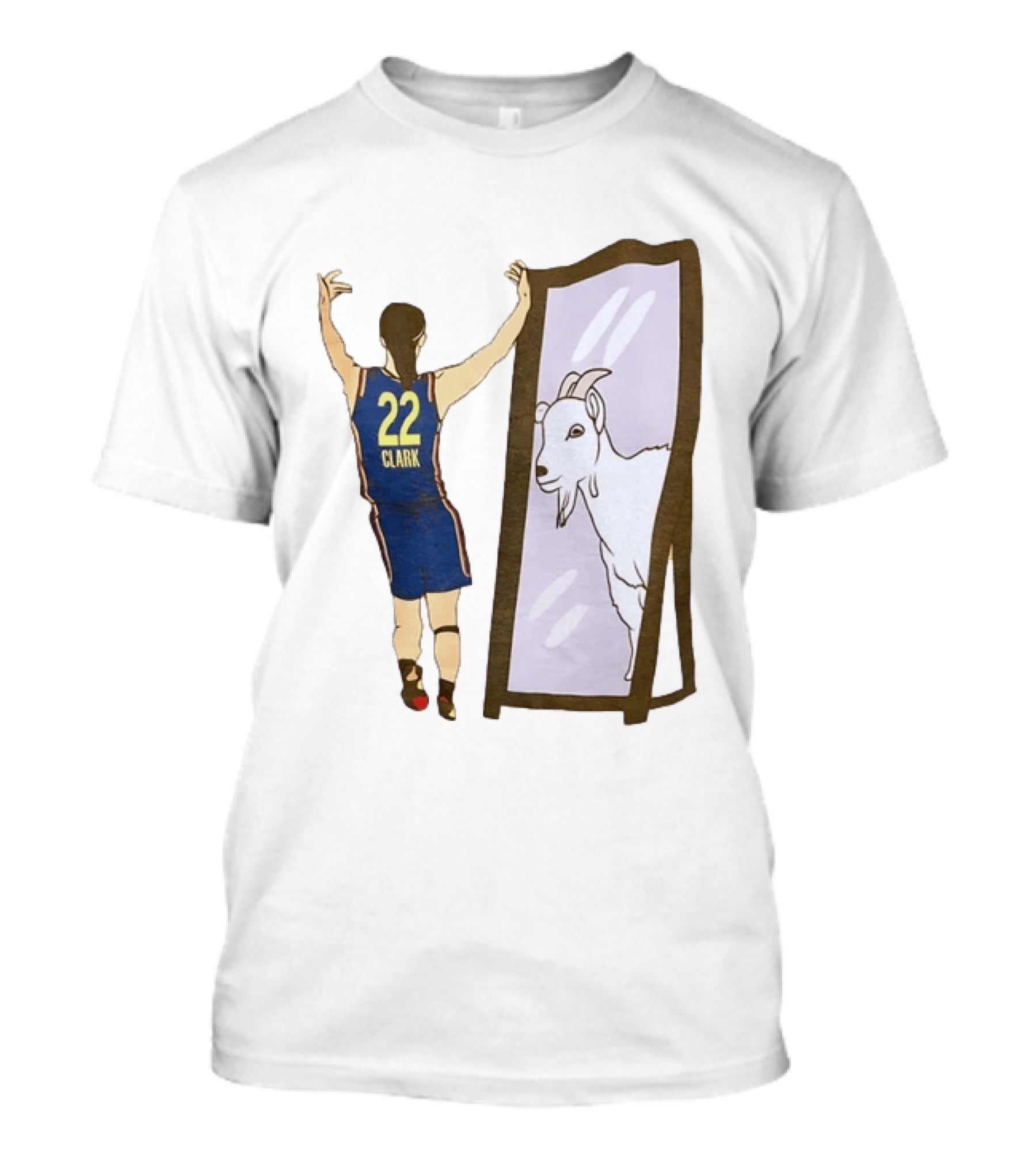 Caitlin Clark 22 Goat Indiana Fever Mirror T-Shirt