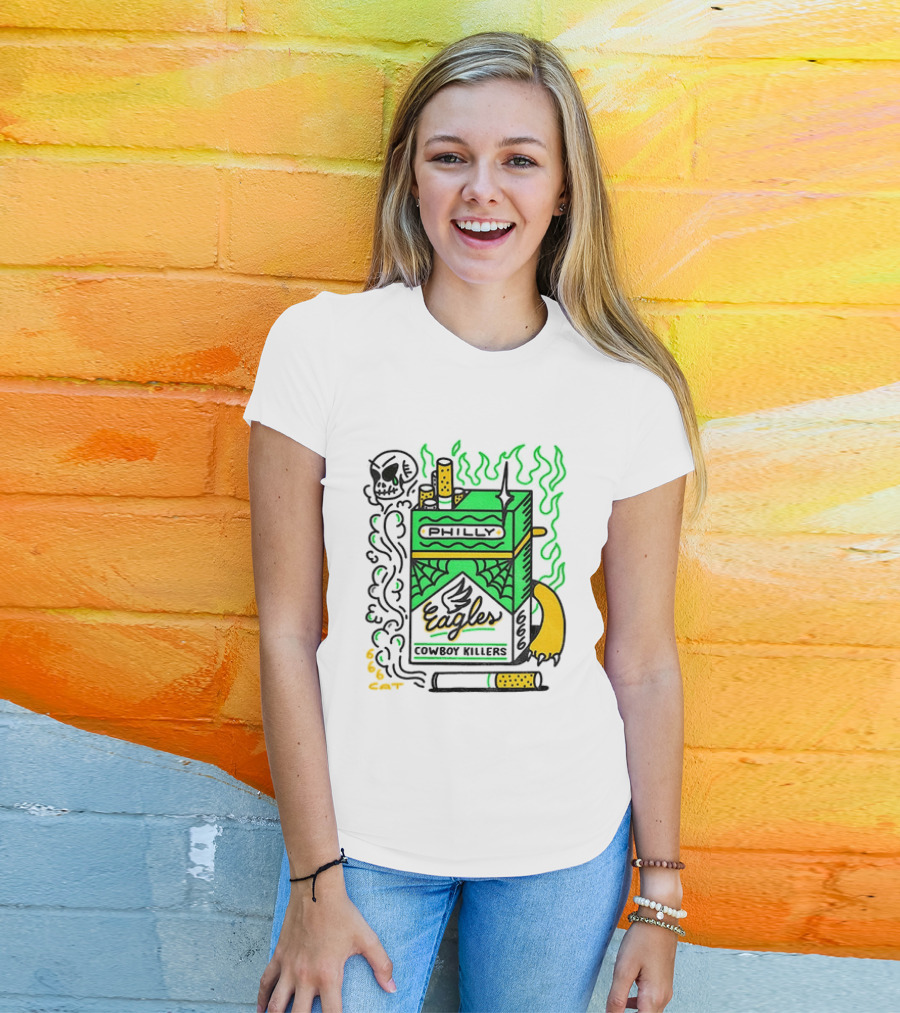 Philly Eagles Cowboy Killers 666 Cigarette Pack T-Shirt