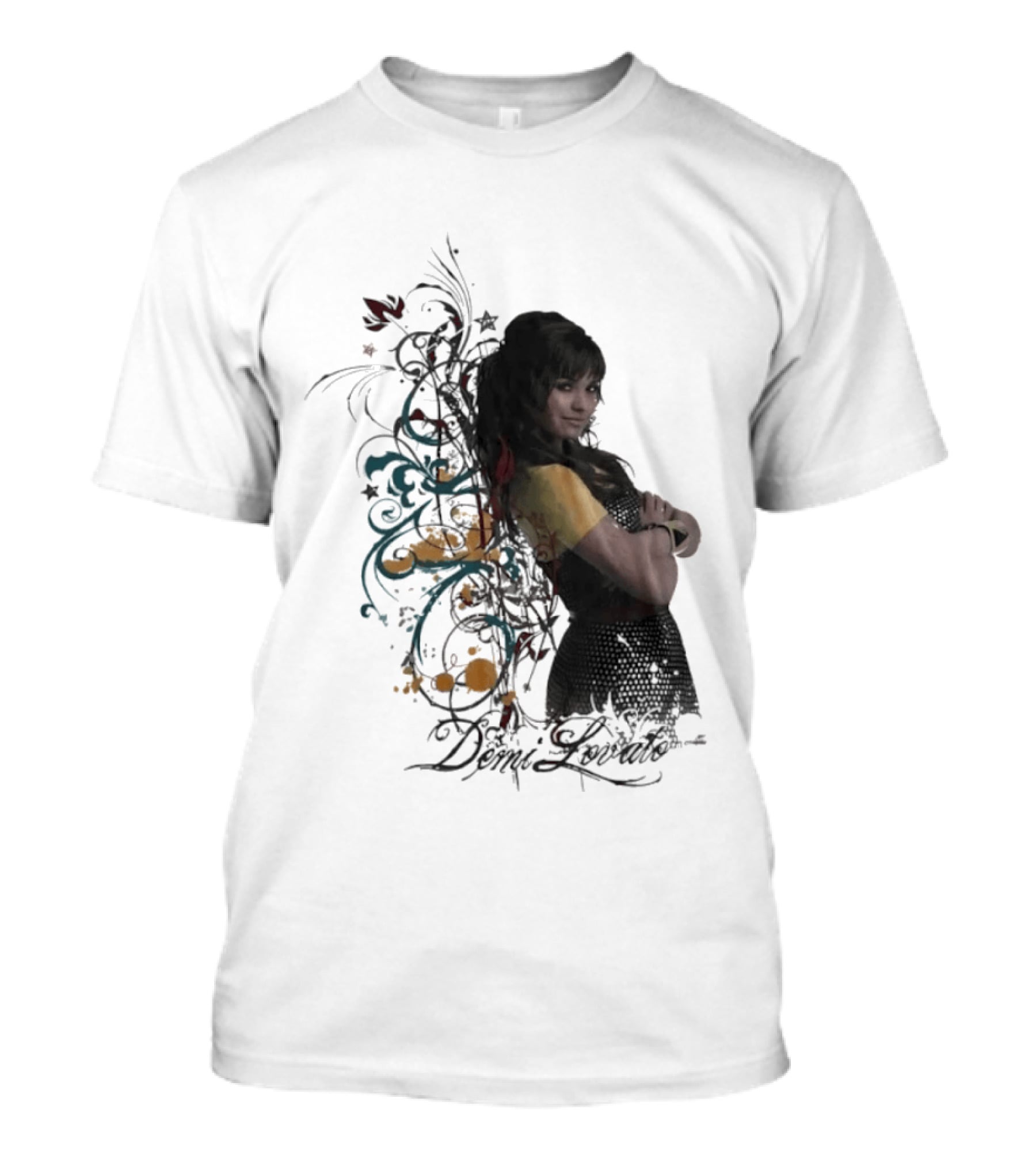 Demi Lovato Floral Music Artist Vibrant Pop Star T-Shirt