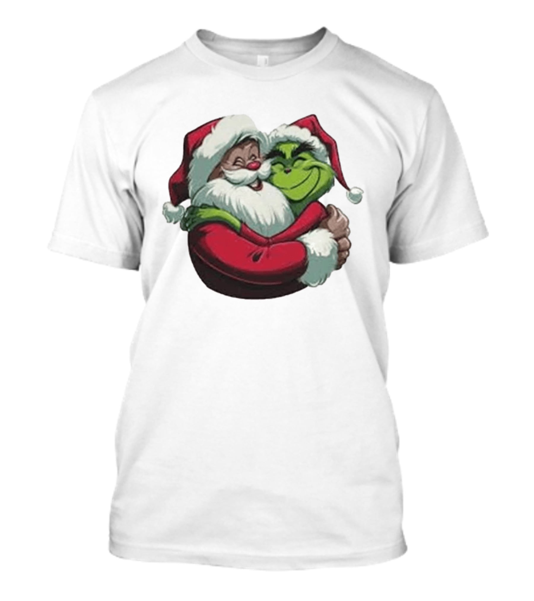 Grinch And Santa Embrace Christmas Magnet T-Shirt