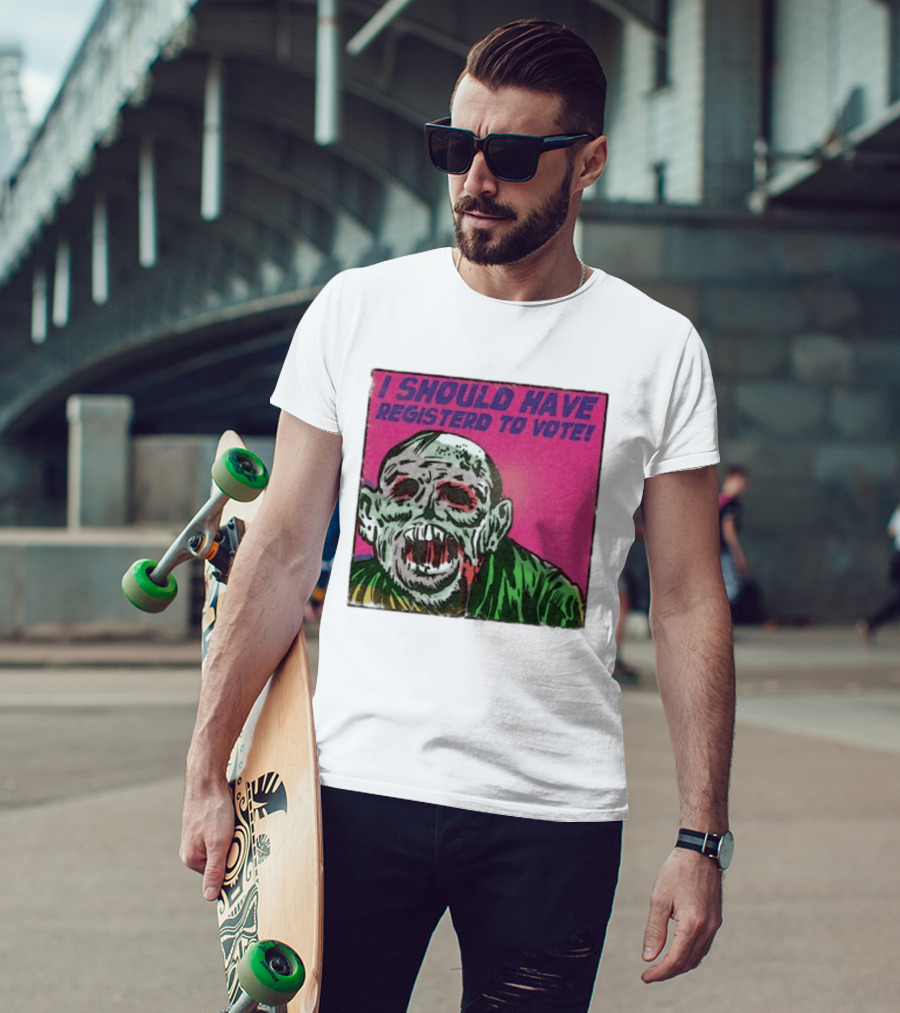 Zombie Meme I Should Have Registered To Vote תובבש Uteזחגרט Zombiebo T-Shirt