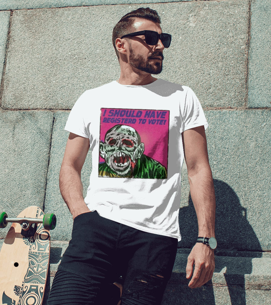 Zombie Meme I Should Have Registered To Vote תובבש Uteזחגרט Zombiebo T-Shirt