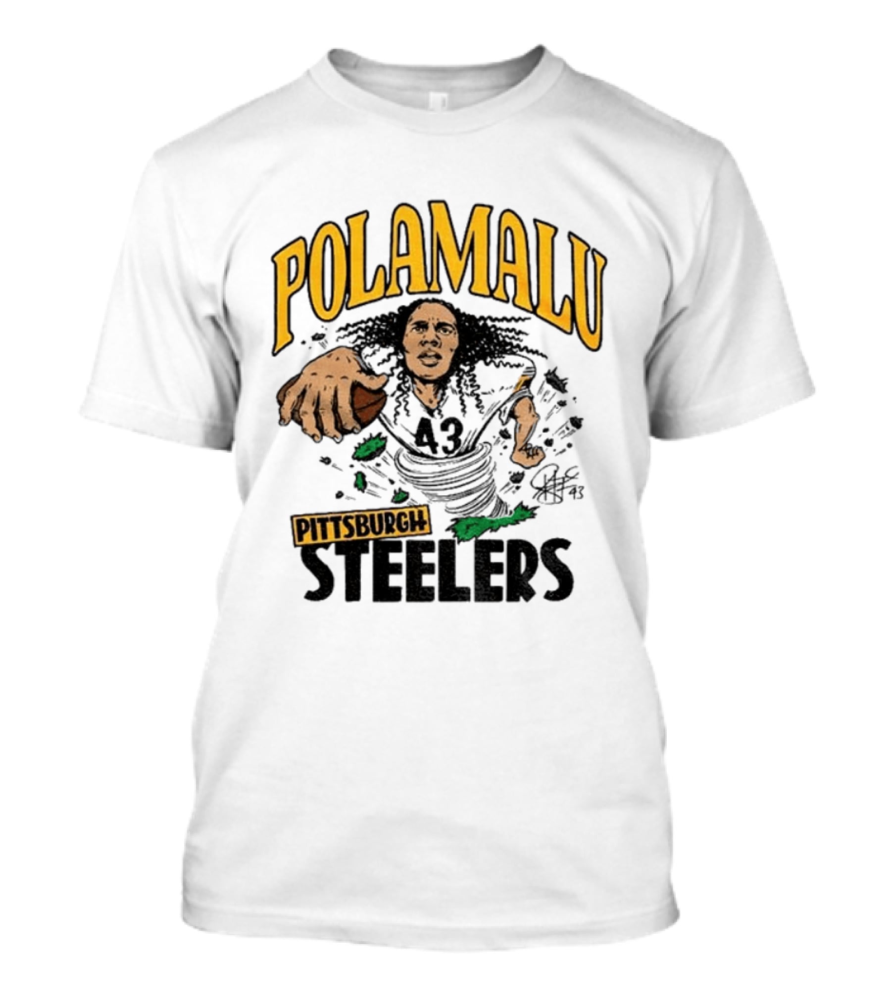 Polamalu Pittsburgh Steelers Caricature Player Number 43 T-Shirt