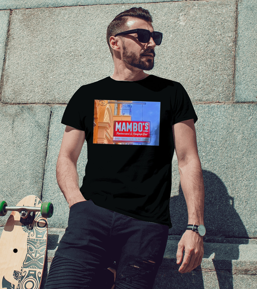 Mambo's Restaurant And Rooftop Bar Gumbo Seafood Steaks Oysters Po Boys T-Shirt