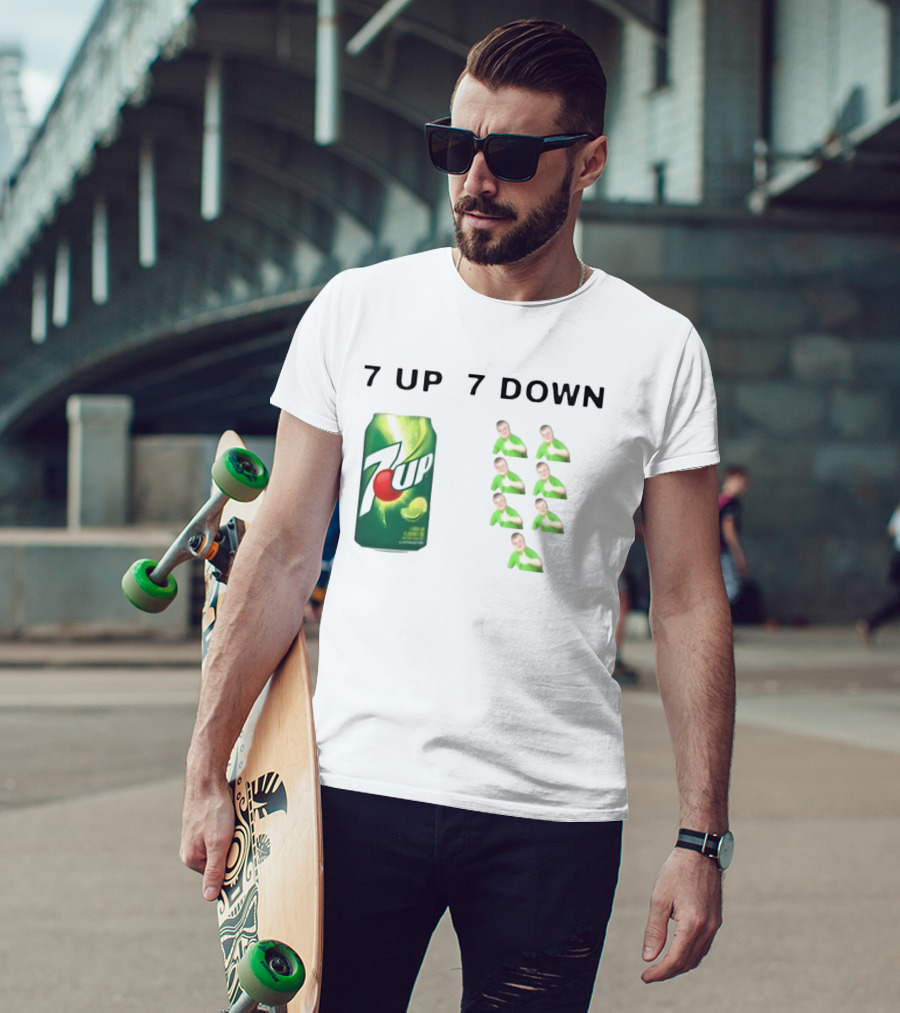 7 Up 7 Down Meme Soda Can With Seven Thumbs Up T-Shirt