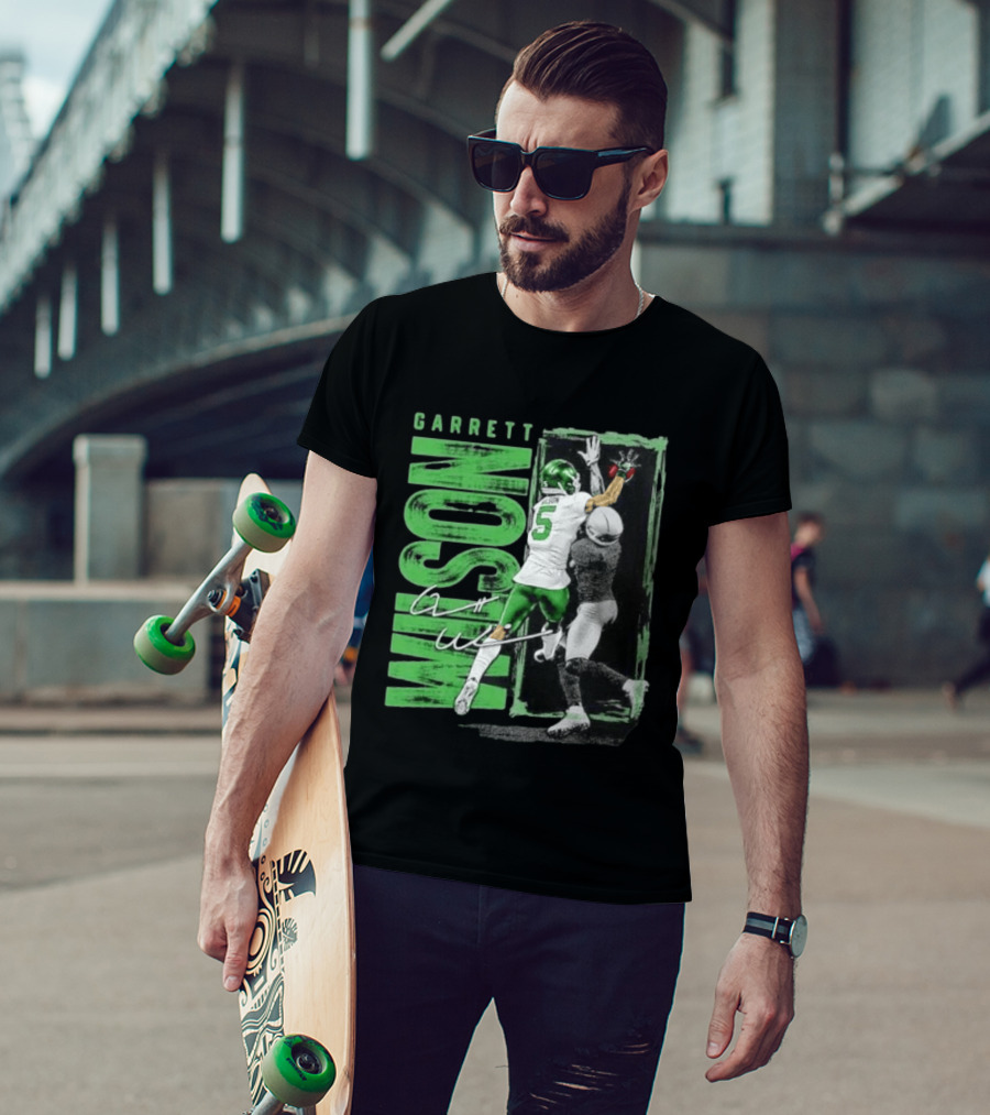 Garrett Wilson New York Jets Football Duo 5 Autograph Wilson Player Image T-Shirt