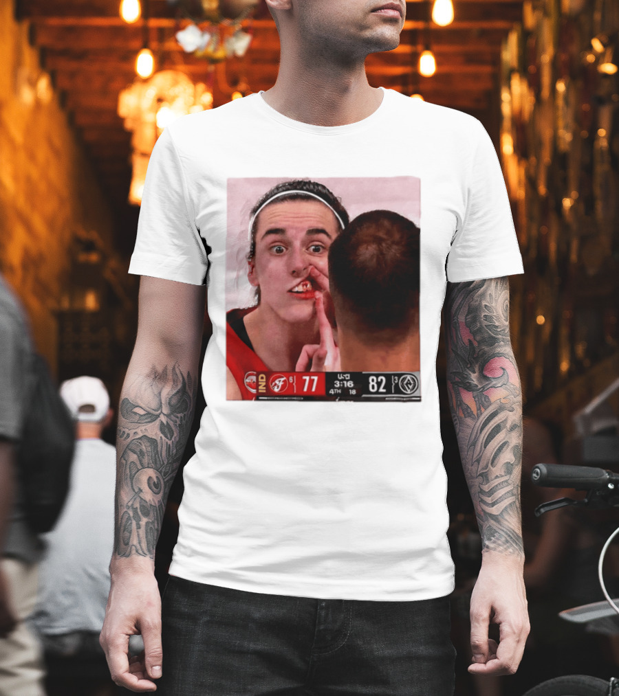 Caitlin Clark Injured Mouth Indiana Basketball Game Score 77 82 Fourth Quarter T-Shirt