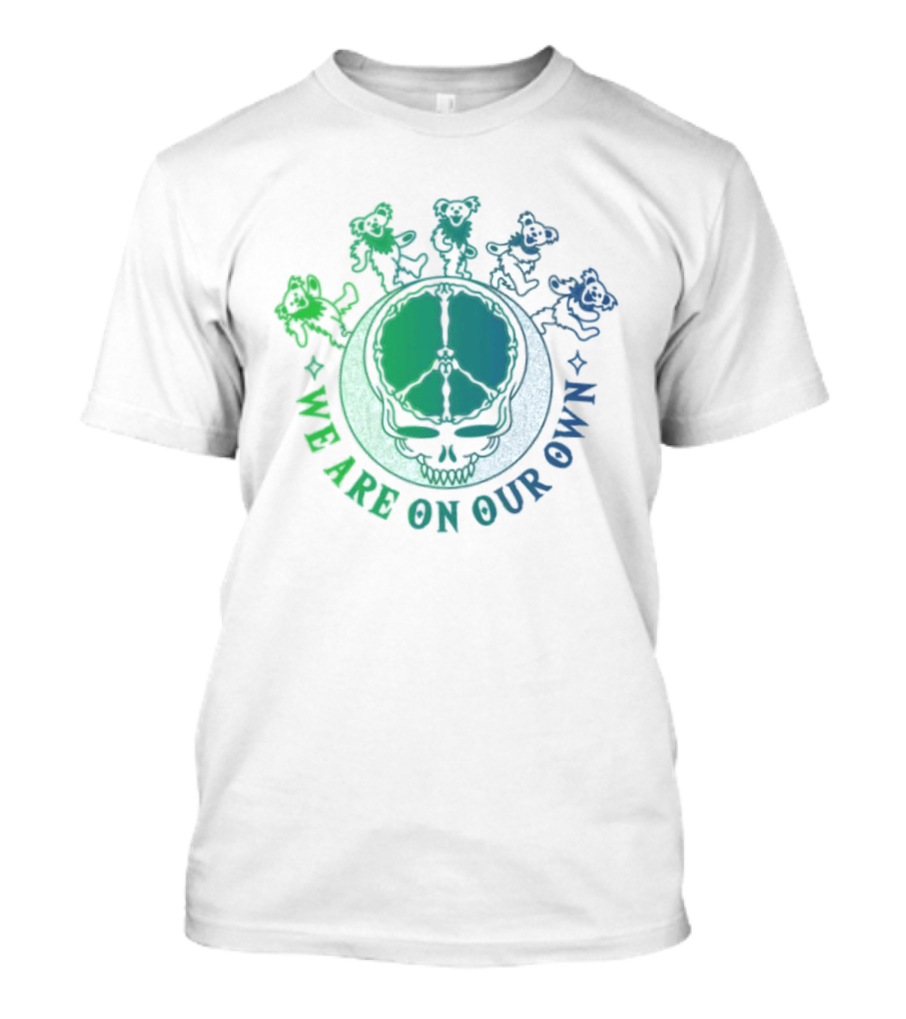 Grateful Dead Dancing Bears We Are On Our Own Peace Skull Moon T-Shirt