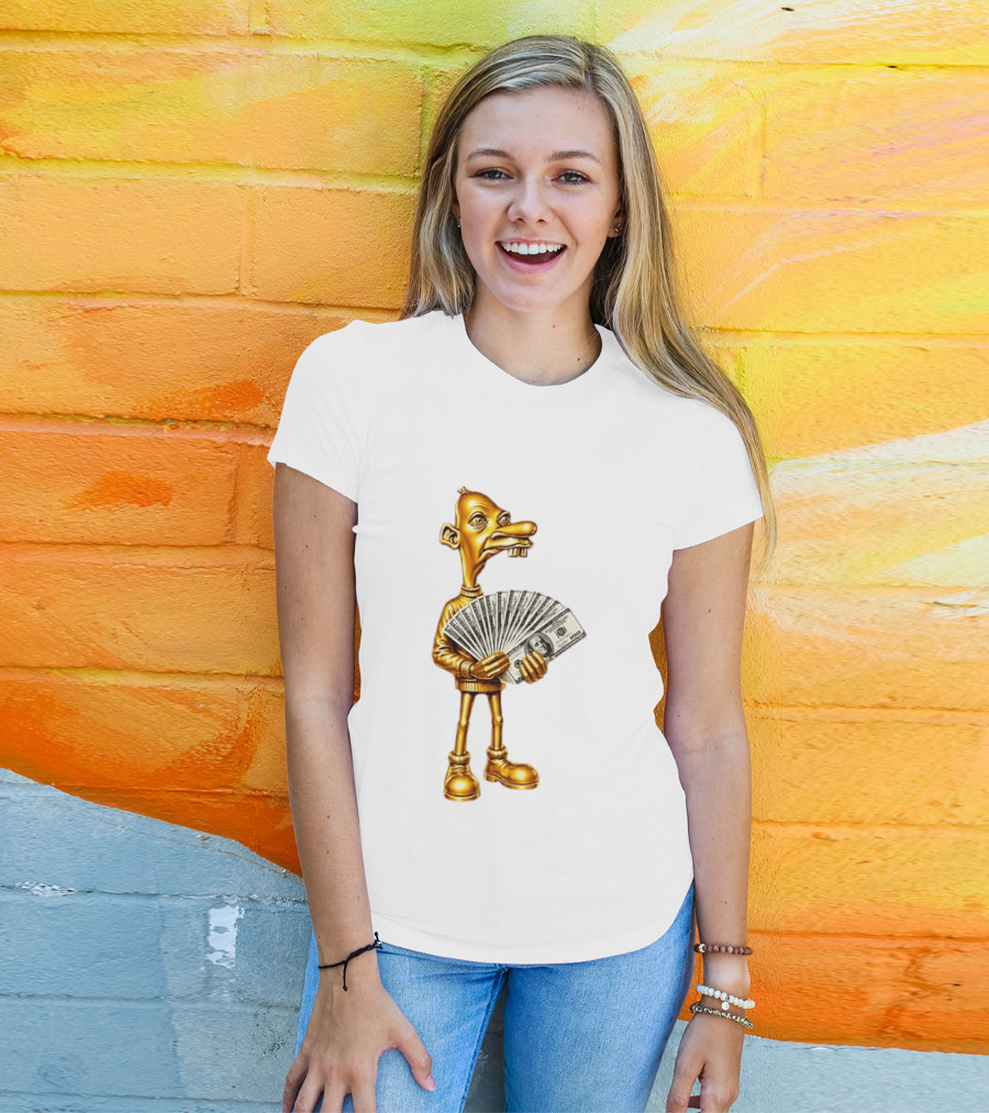 Greg Heffley Gold Money Meme With Cash Stack T-Shirt