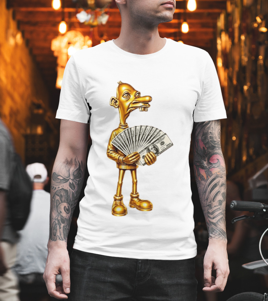 Greg Heffley Gold Money Meme With Cash Stack T-Shirt