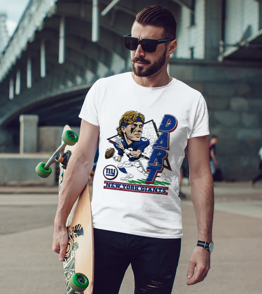 Jaxson Dart New York Giants Quarterback Caricature NFL Football T-Shirt