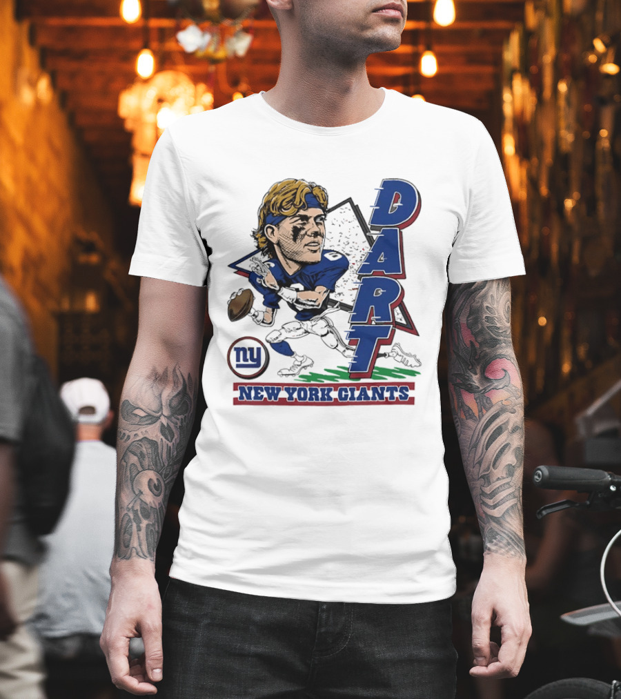 Jaxson Dart New York Giants Quarterback Caricature NFL Football T-Shirt