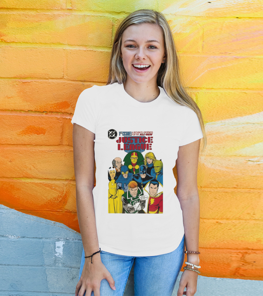 Justice League 1st Issue A Return To Greatness DC Comics Icons Bold Cover T-Shirt