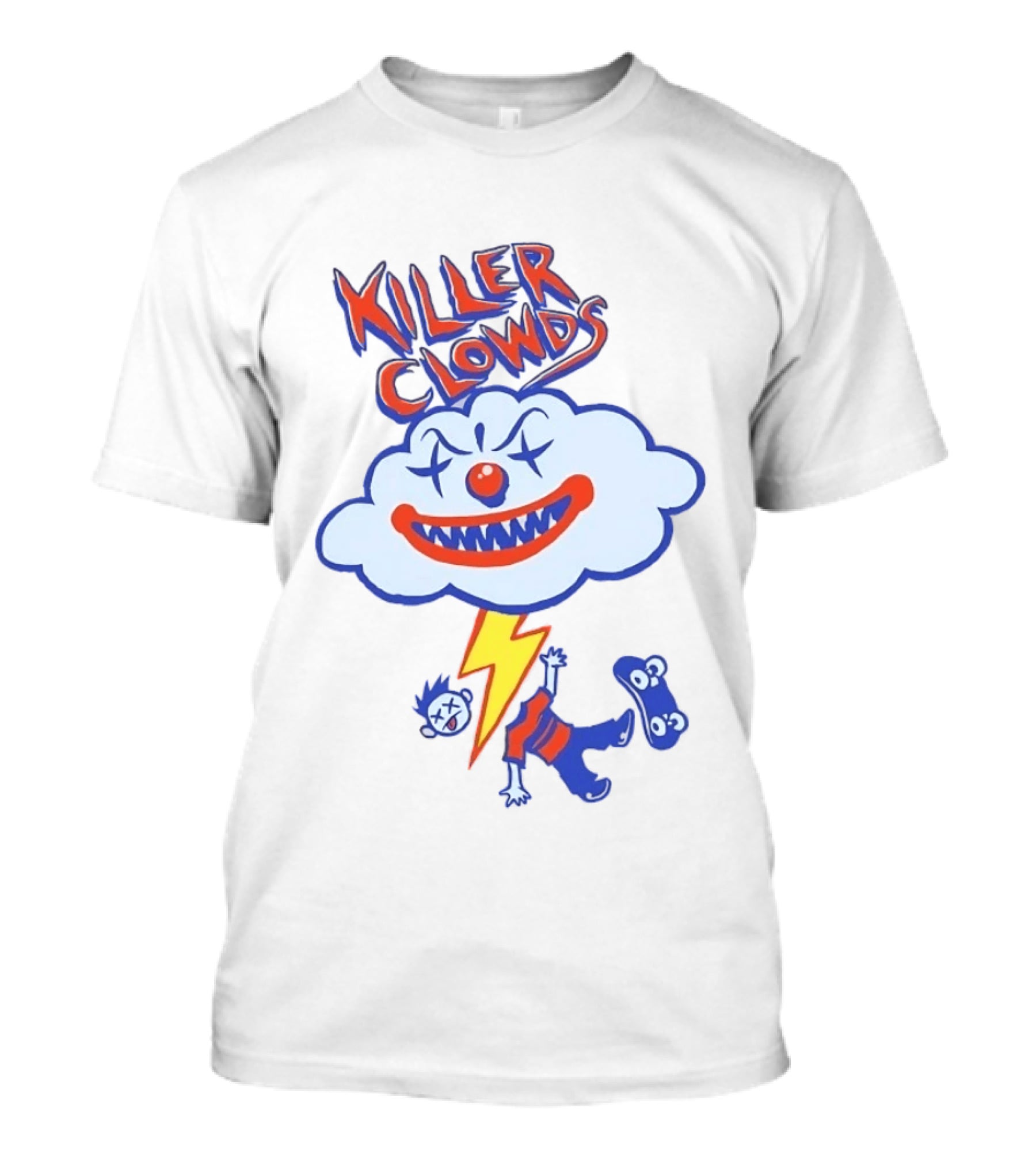 Killer Clowds Clown Cloud Lightning Skater T-Shirt