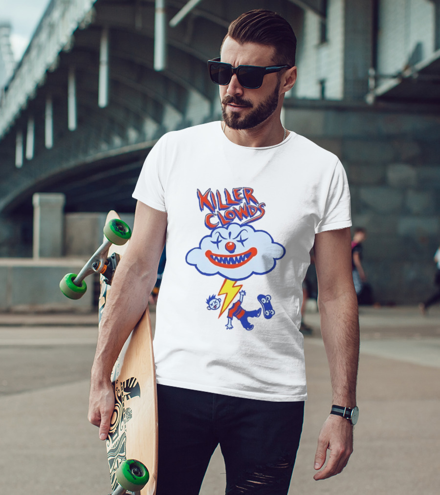 Killer Clowds Clown Cloud Lightning Skater T-Shirt