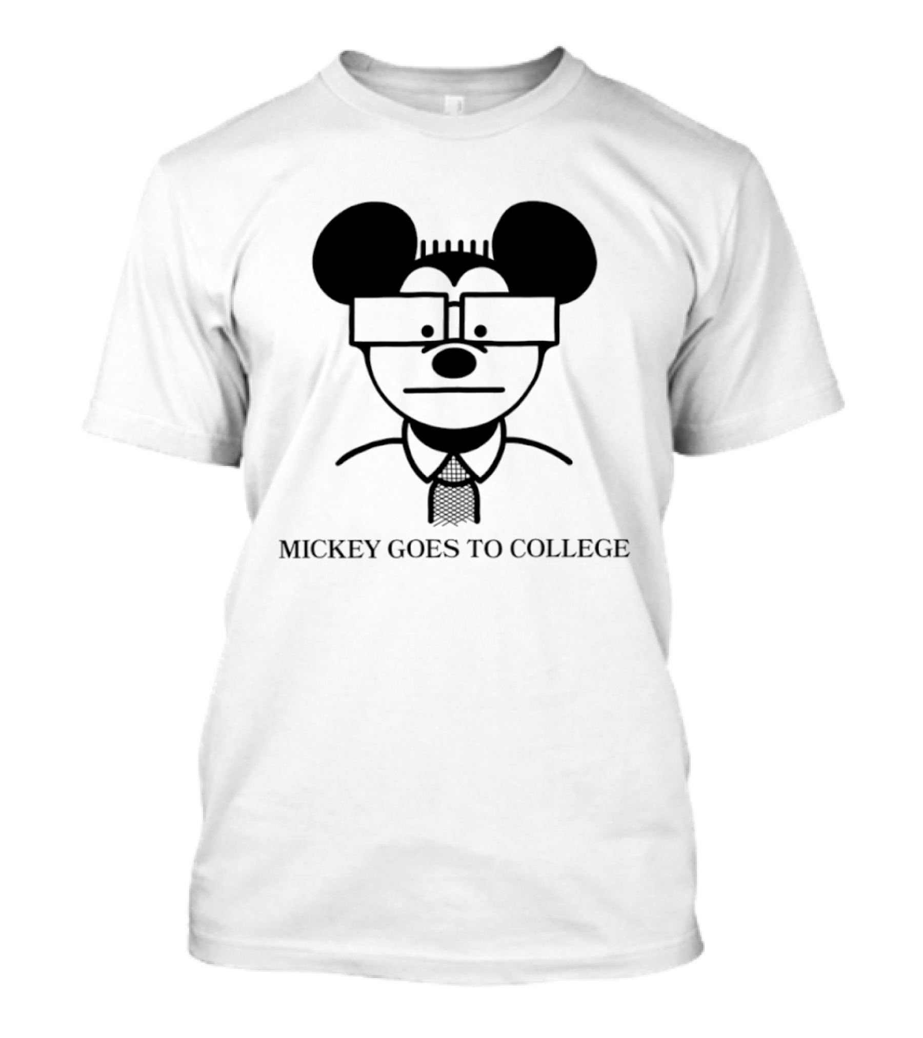 Mickey Goes To College Disney Retro Nerd Glasses T-Shirt