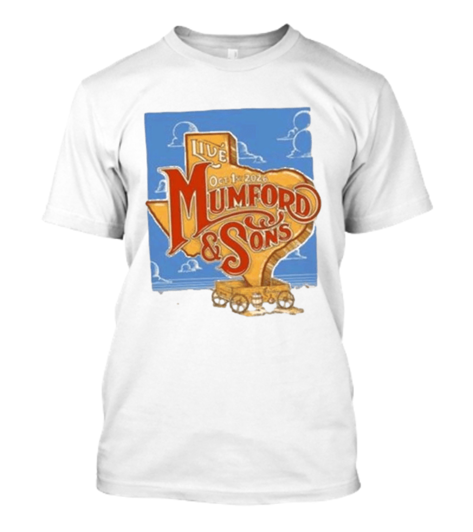 Mumford And Sons Live In The Woodlands Texas Oct 1 2026 T-Shirt