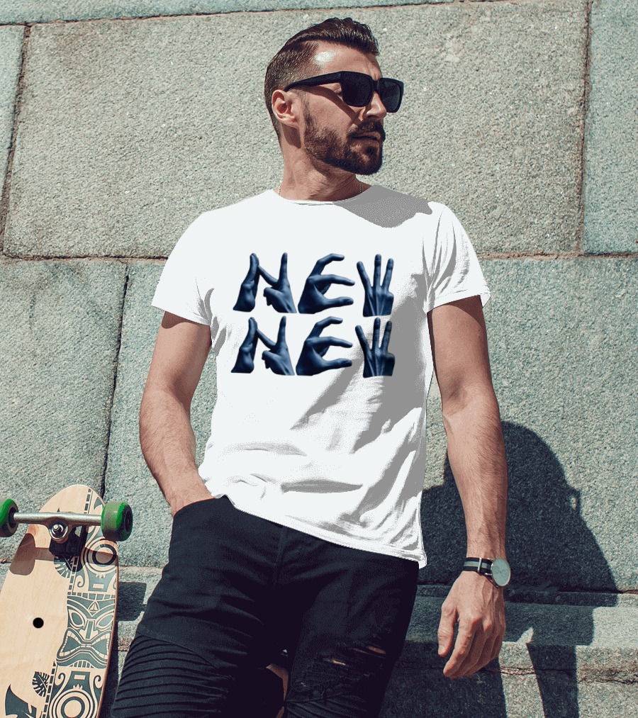 New Hand Sign Finger Spelling Gestures Modern NEVERVOKE T-Shirt
