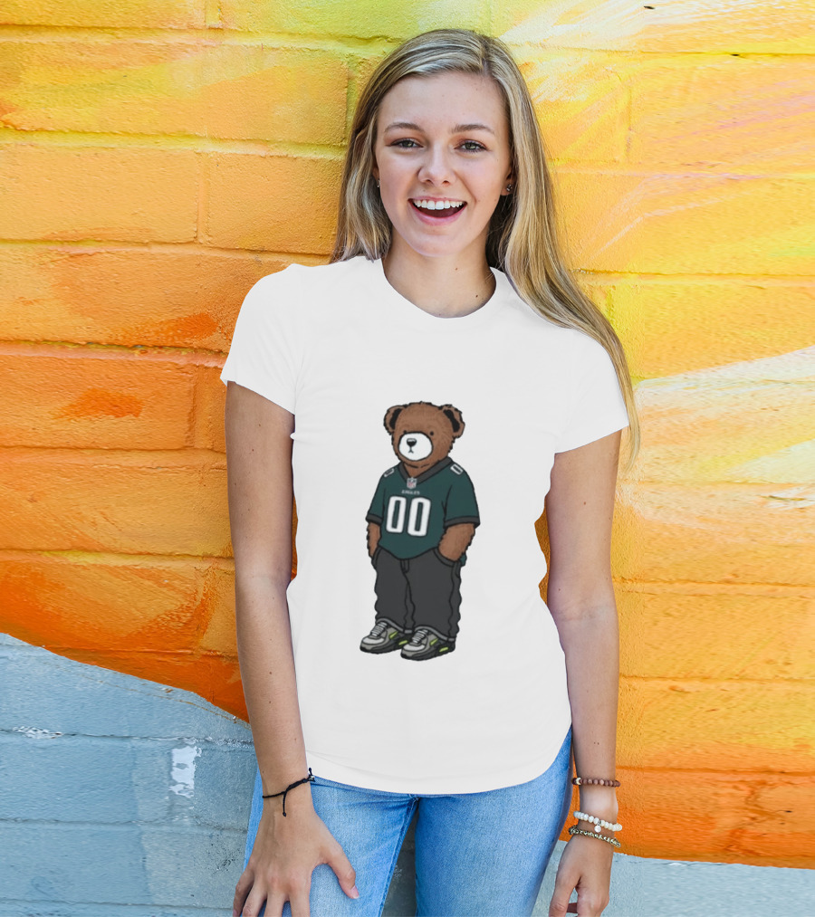 Philadelphia Eagles Teddy Bear Jersey 00 Team Spirit Fan T-Shirt