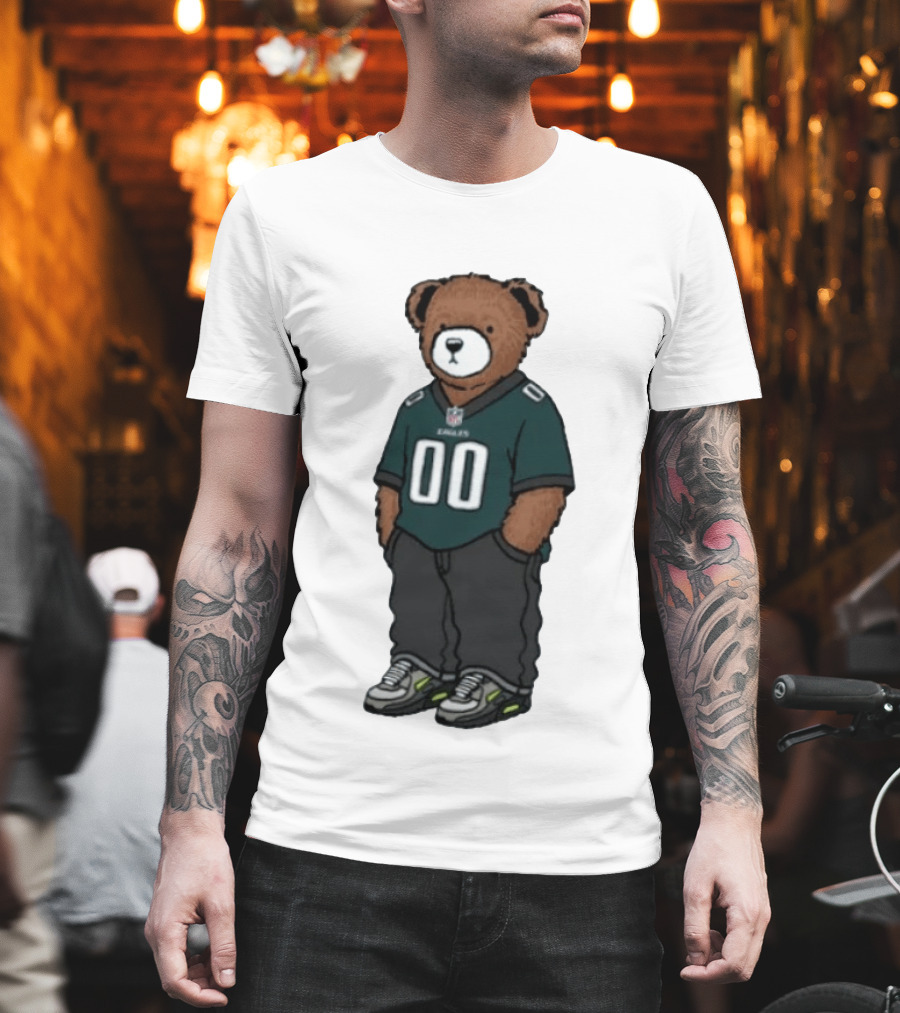 Philadelphia Eagles Teddy Bear Jersey 00 Team Spirit Fan T-Shirt