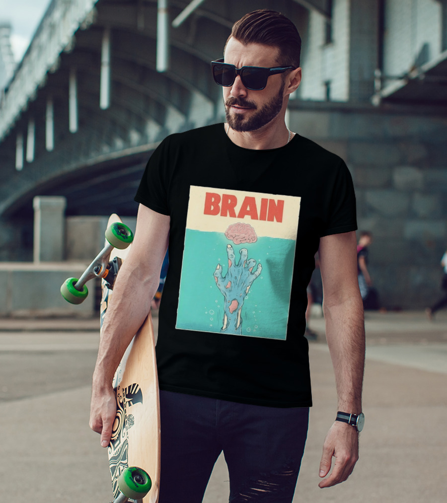 Brain Zombie Hand Horror Undead Creepy T-Shirt