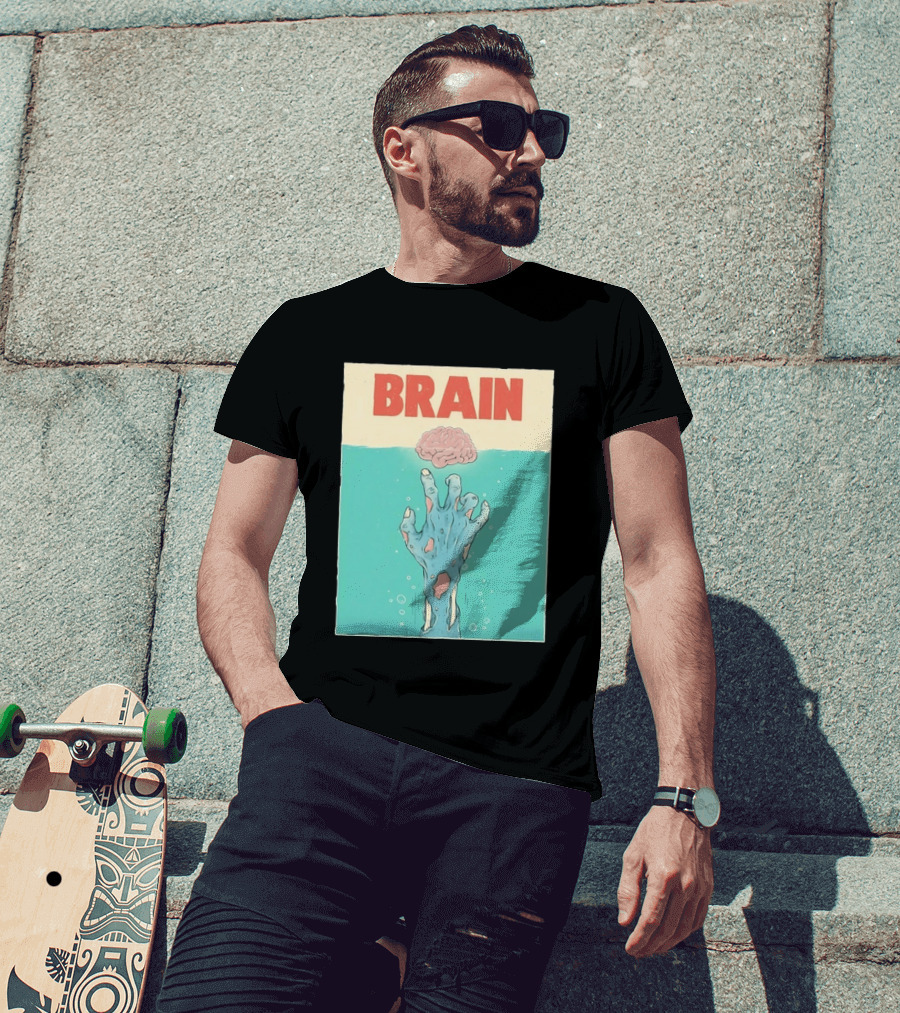 Brain Zombie Hand Horror Undead Creepy T-Shirt