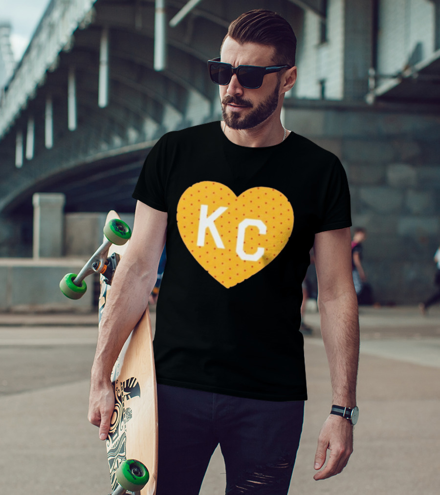 Kansas City Chiefs KC Heart Polka Dot Fan T-Shirt