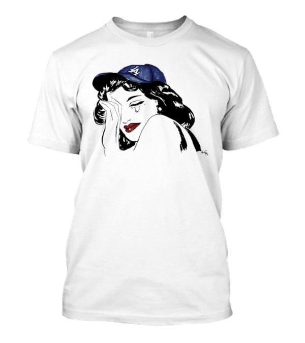 Los Angeles Dodgers Cap Crying Woman Pop T-Shirt