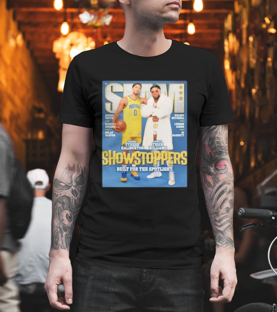 Slam Featuring Tyrese Haliburton And Trick Williams Showstoppers Built For The Spotlight T-Shirt