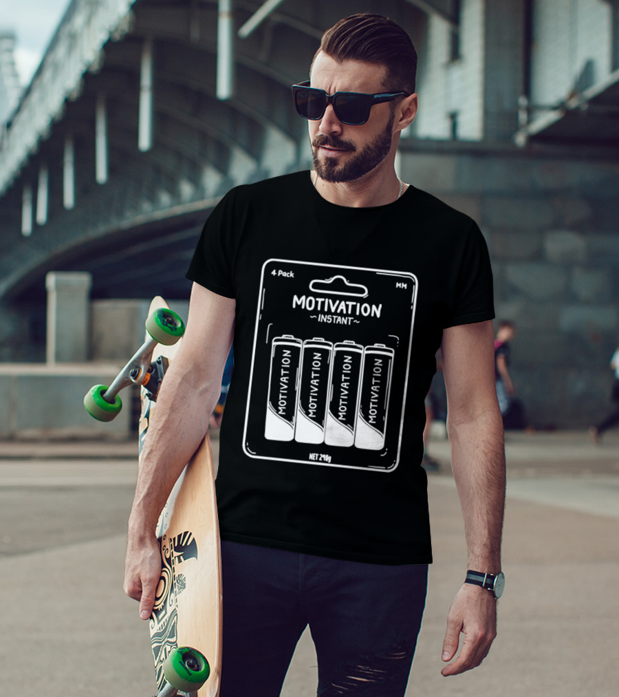 Instant Motivation 4 Pack Batteries Energy Motivation T-Shirt