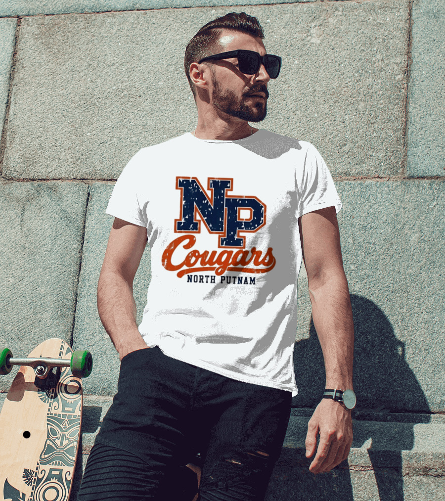 North Putnam Cougars NP Distressed Vintage Sports Team T-Shirt