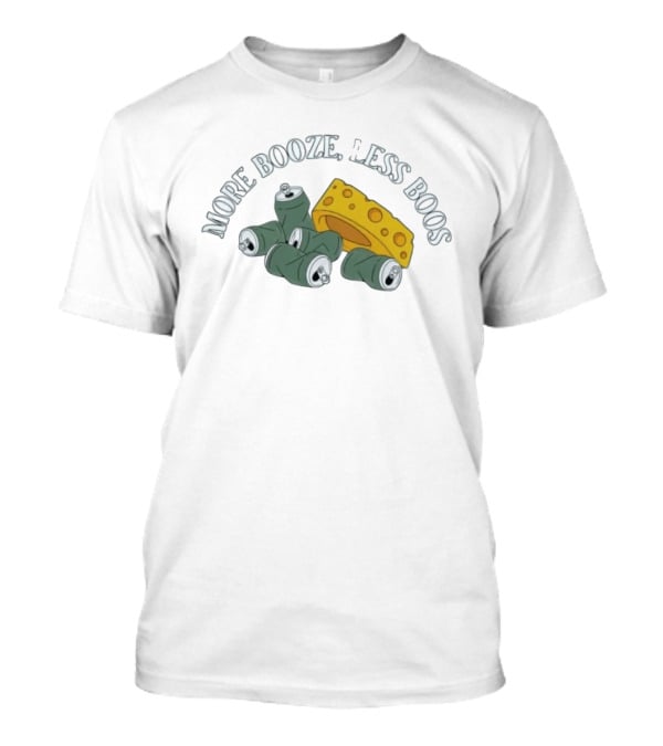 Green Bay Packers More Booze Less Boos Beers And Cheese T-Shirt