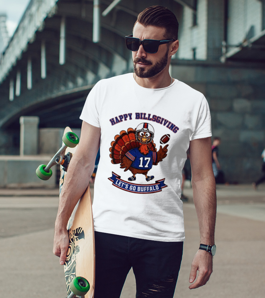 Happy Billsgiving Let's Go Buffalo Turkey 17 Football T-Shirt