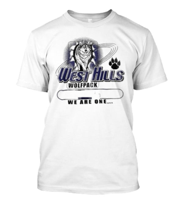 West Hills Wolfpack We Are One Wolf Head Paw T-Shirt